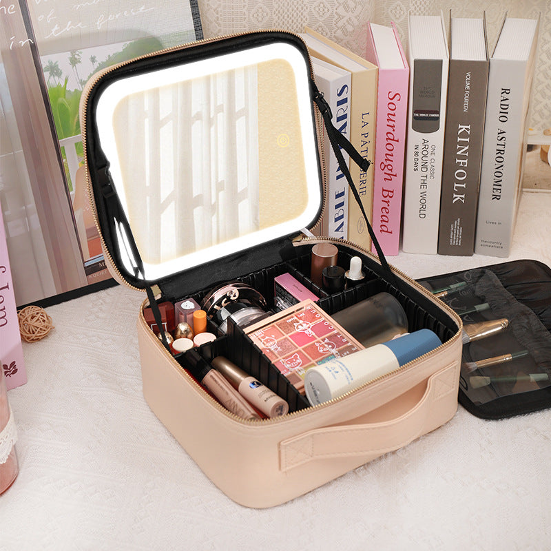 Cosmetic Bag with Mirror and LED Light