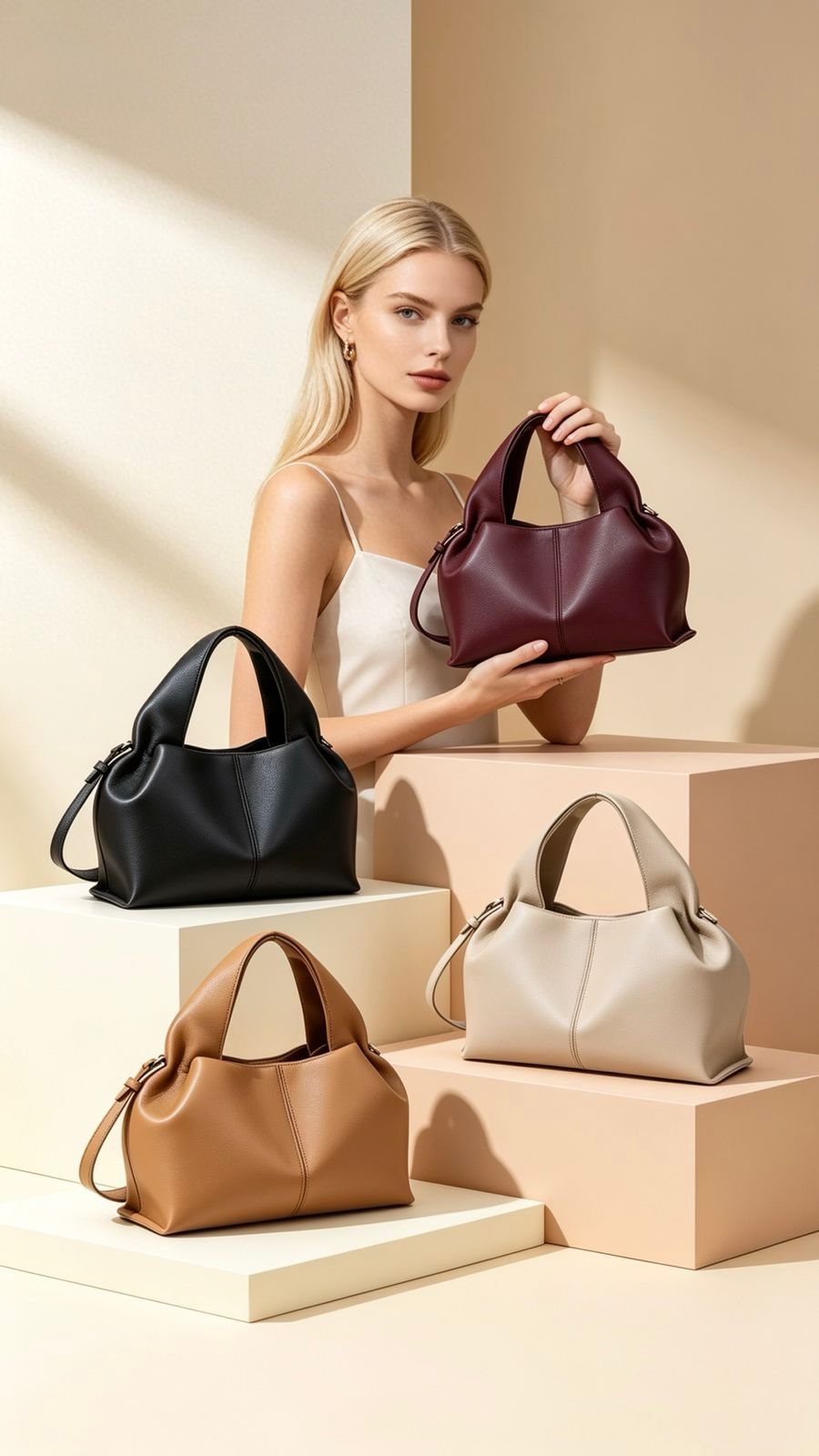 Soft Leather Cloud Shoulder Bag